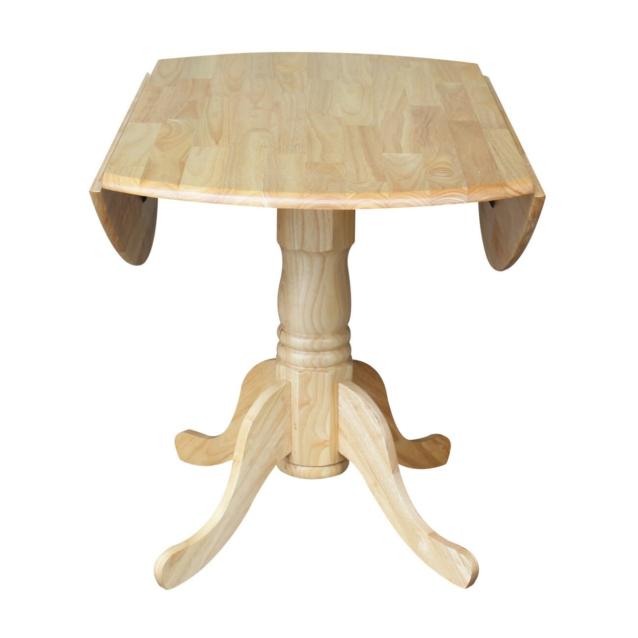 T-42Dp 42" Round Drop Leaf Table | Unfinished Furniture Of Wilmington inside 42" Round Top Pedestal Table With Two Chairs, Unfinished