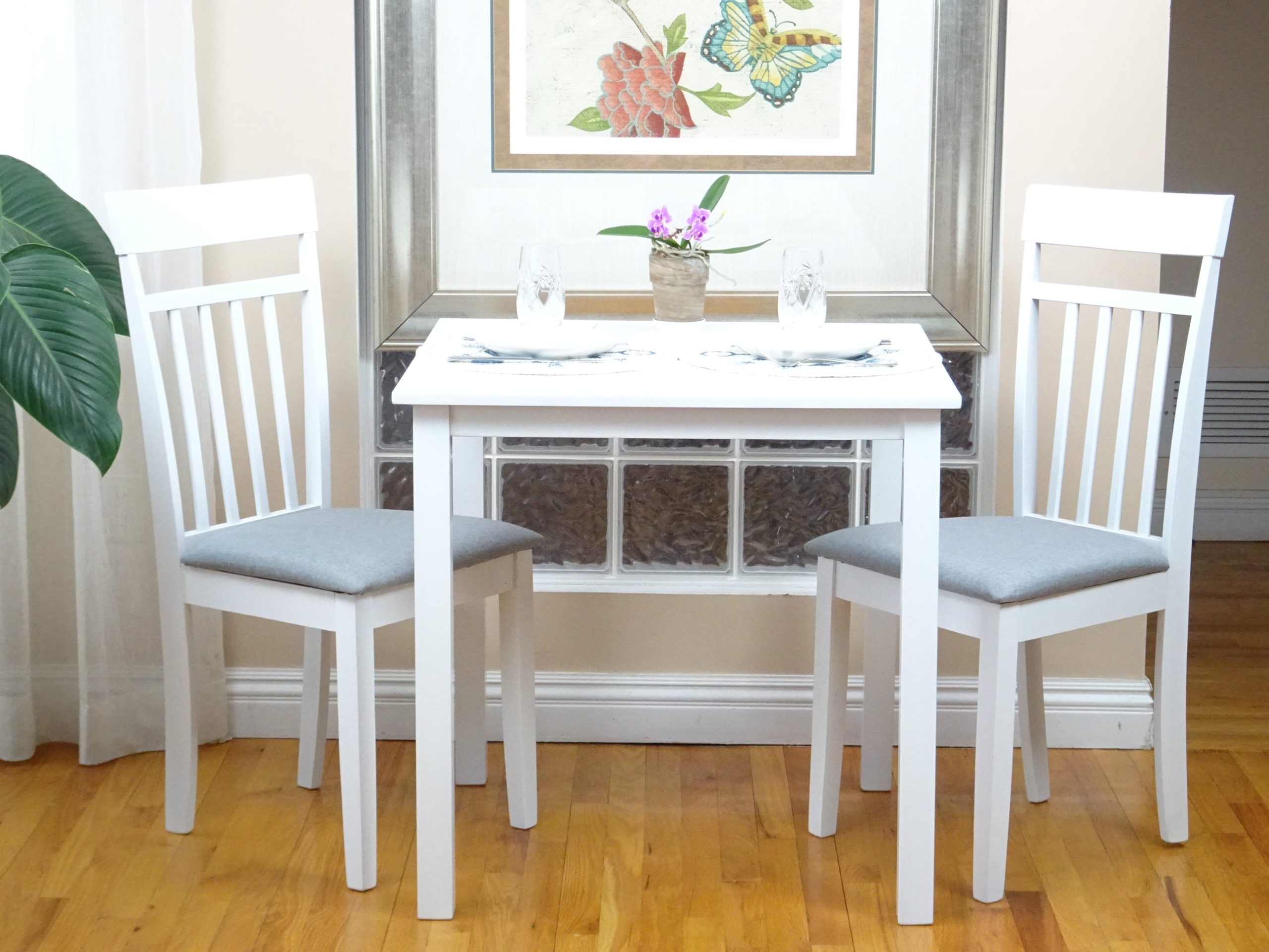 Table With Chairs White At Cameron Yolanda Blog with regard to 3-Piece Dining Room Set With A Table And 2 Kitchen Chairs, Linen White