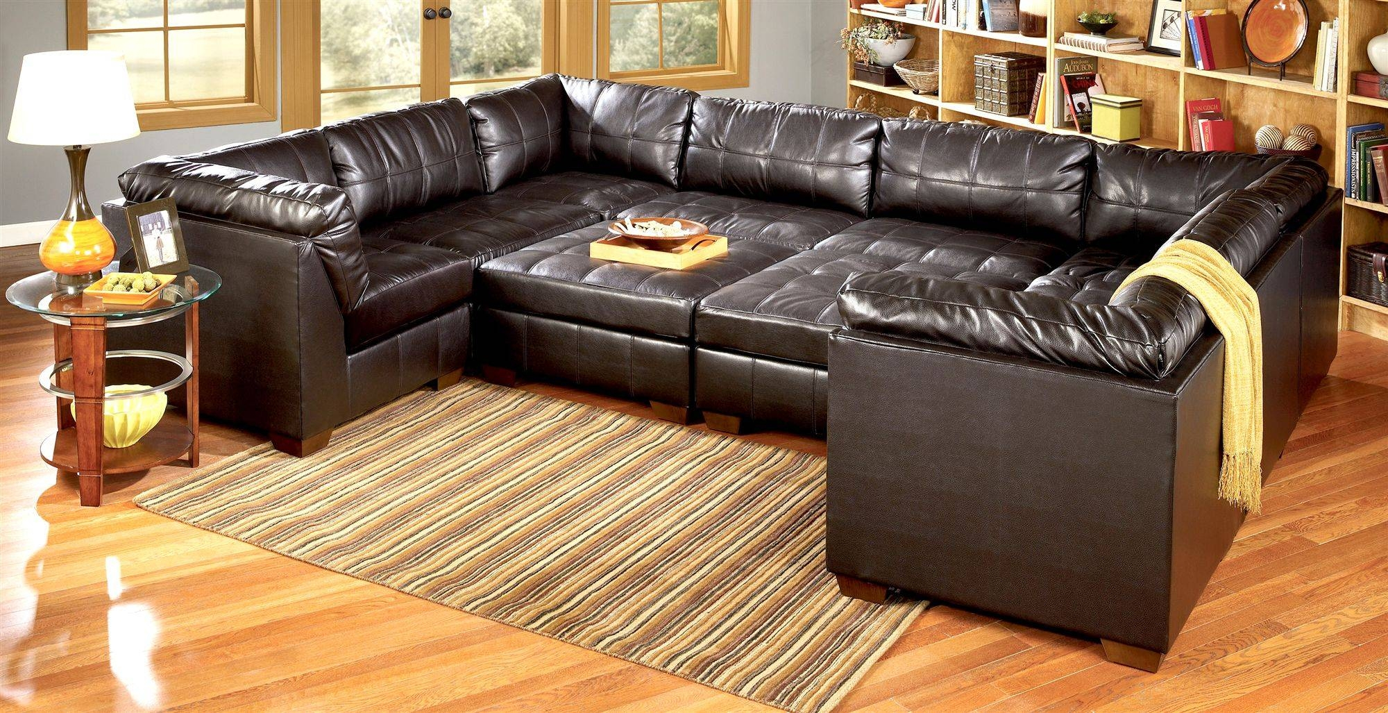 The 30 Best Collection Of Leather Modular Sectional Sofas with regard to Arc Vegan Leather Upholstered 3-Pc. Inward Curved Modular Sectional, Black