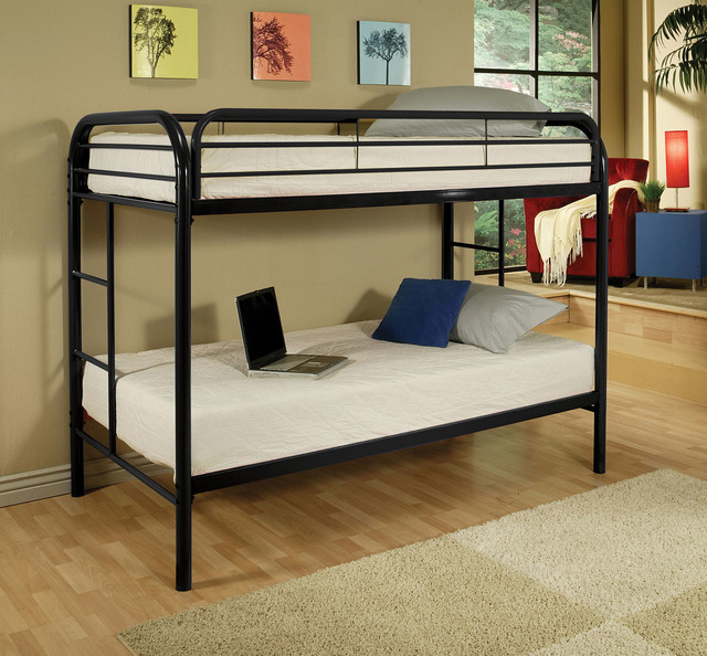 Thomas Black Metal Twin Over Twin Bunk Bed - Contemporary - Bunk Beds ... within Maximizing Space with a Linon Twin Over Twin Bunk Bed
