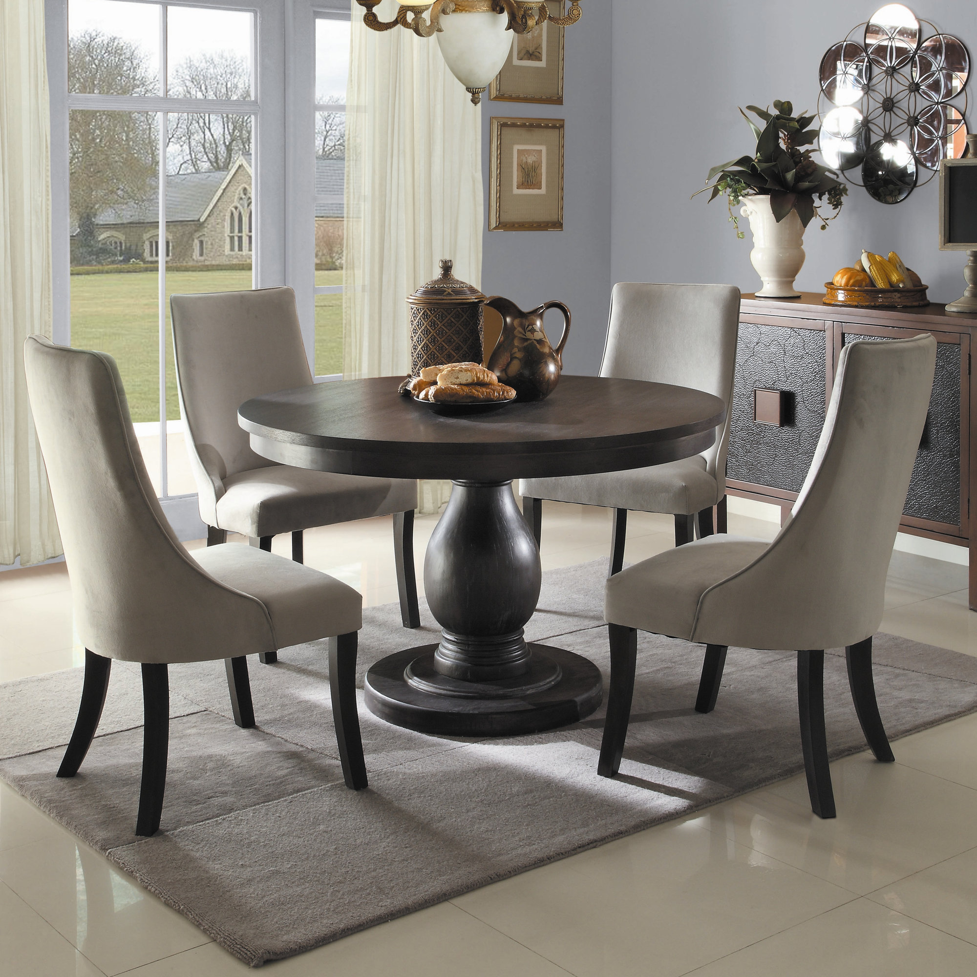 Three Posts Barrington 3 Piece Dining Table Set & Reviews | Wayfair.ca regarding 3-Piece Dining Room Set With A Table And 2 Kitchen Chairs, Linen White