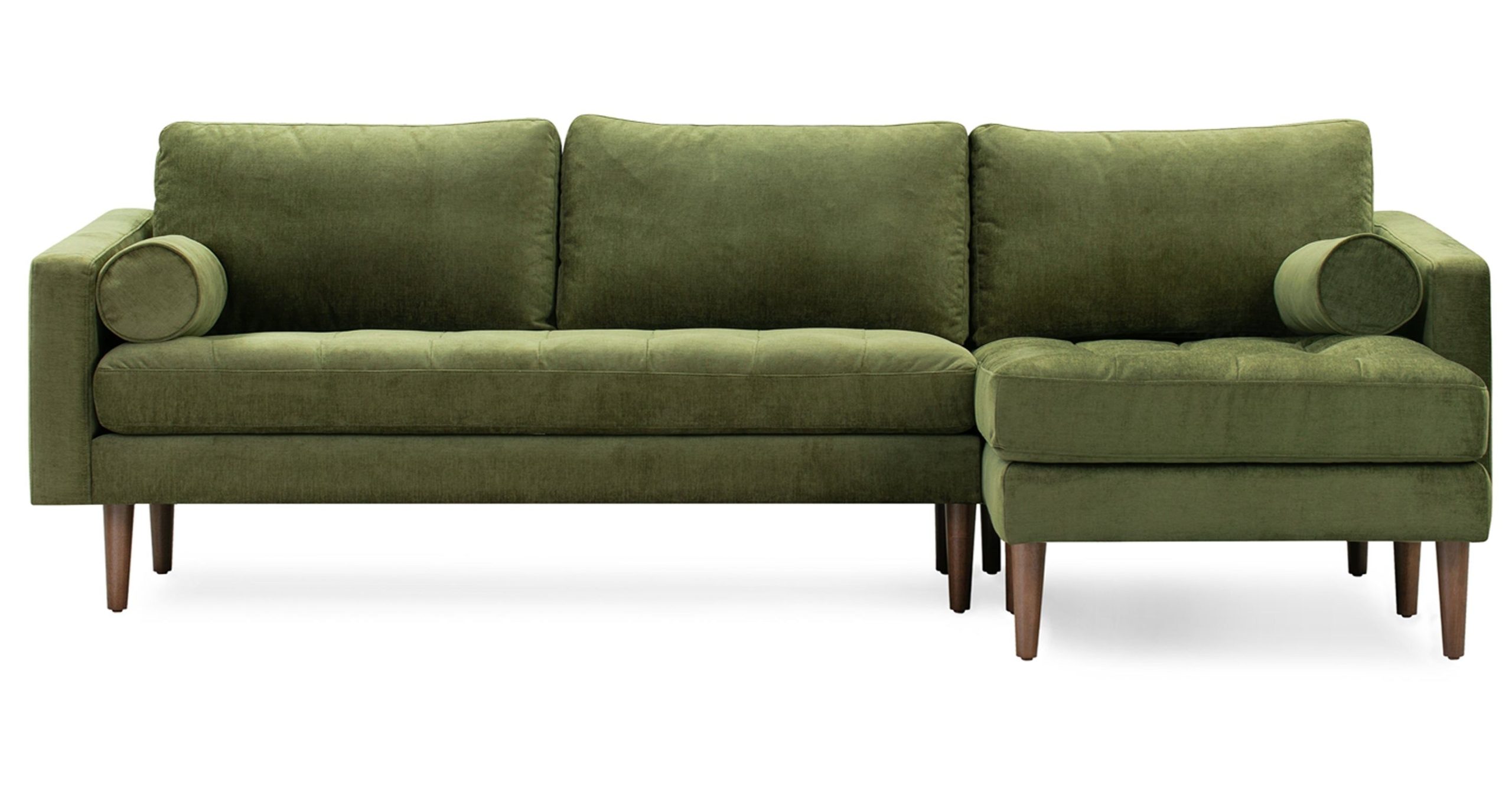 Velvet Right-Facing Sectional Sofa | Poly & Bark | Fabric Sectional ... throughout Understanding the Nuances of Architectural Styles through History