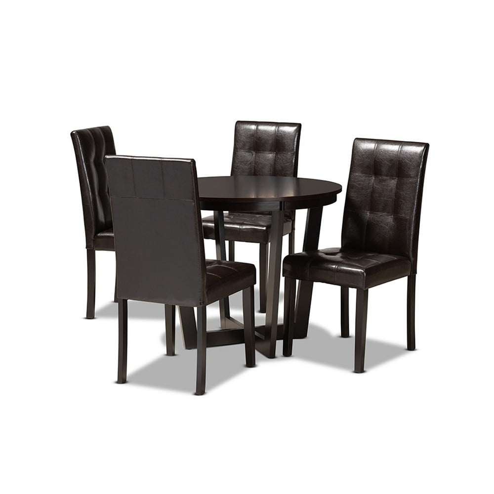 Vida Modern And Contemporary Dark Brown Faux Leather Upholstered And ... regarding Preserving Your Investment How to Maintain the Beauty of Dark Brown Faux Leather