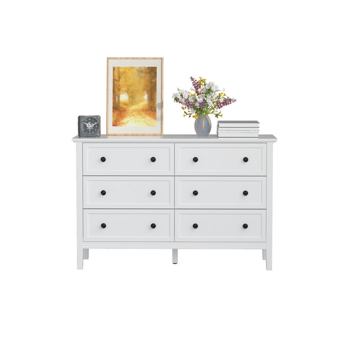 Winston Porter Edelin 6 - Drawer Dresser & Reviews | Wayfair with regard to 6 Drawers Dresser With Nickel Rose Handle, Pearl White