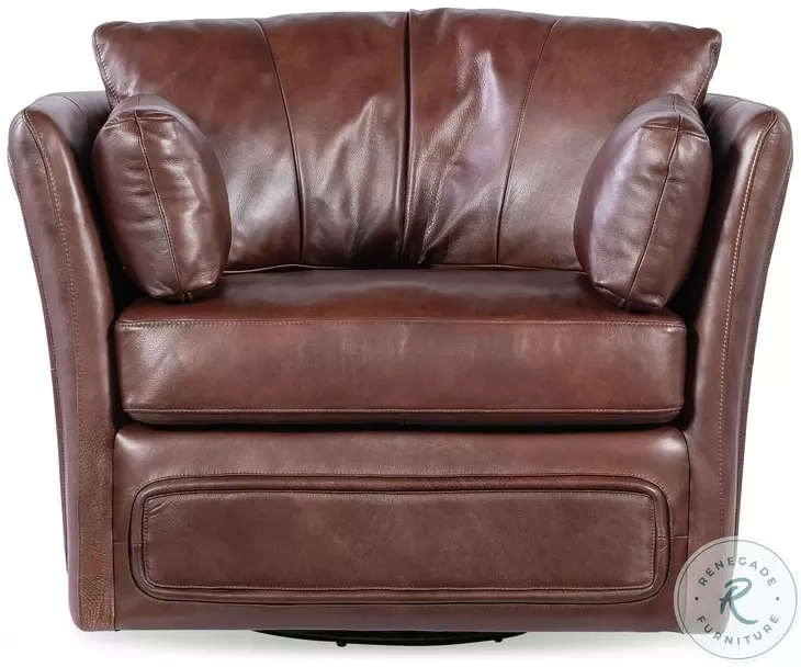 Woodstock Truffle Leather Swivel Chair From Hooker | Coleman Furniture within Comparing Leather Sofa Options Making an Informed Decision
