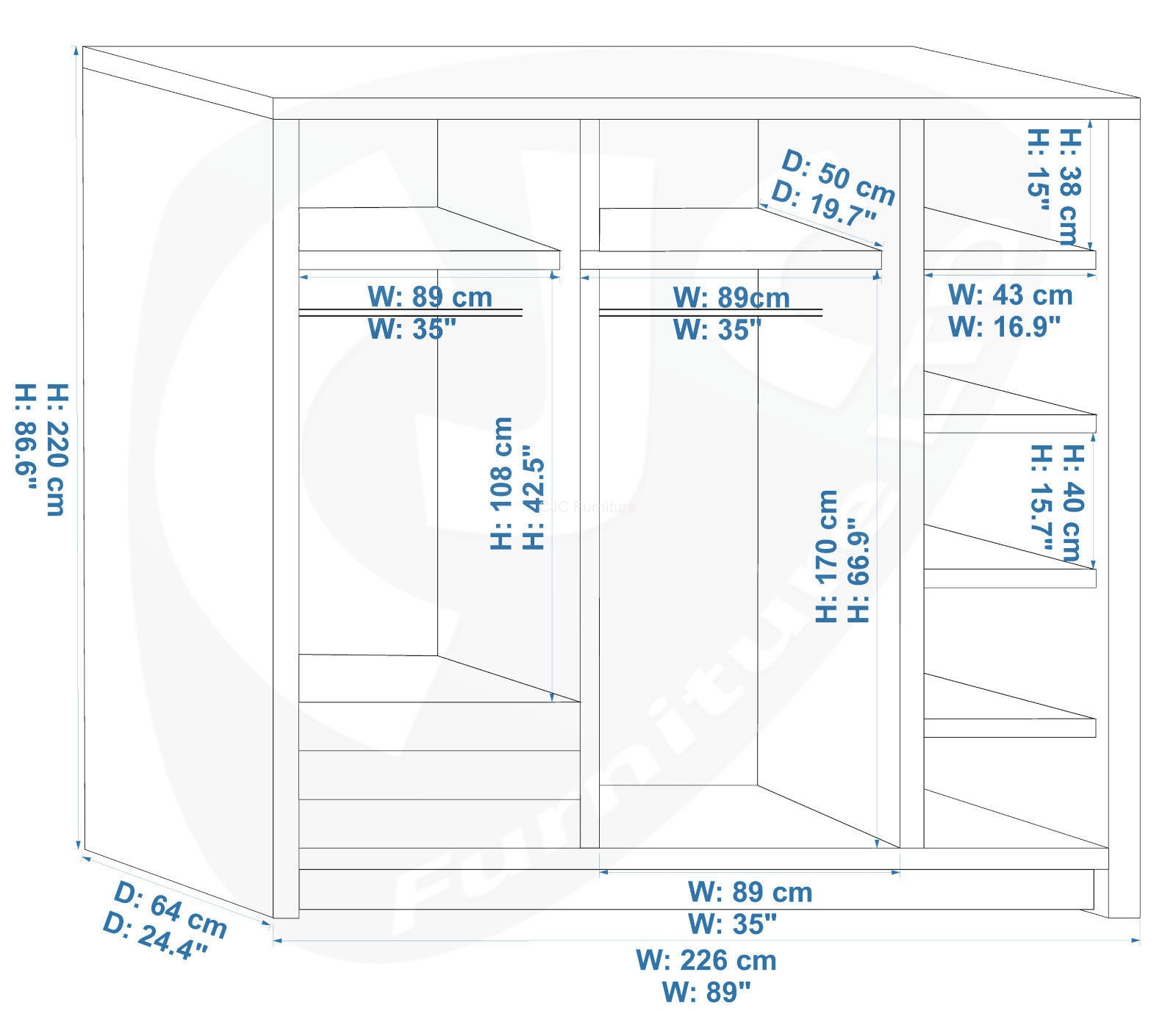 15 Best Collection Of Fitted Wardrobe Depth inside