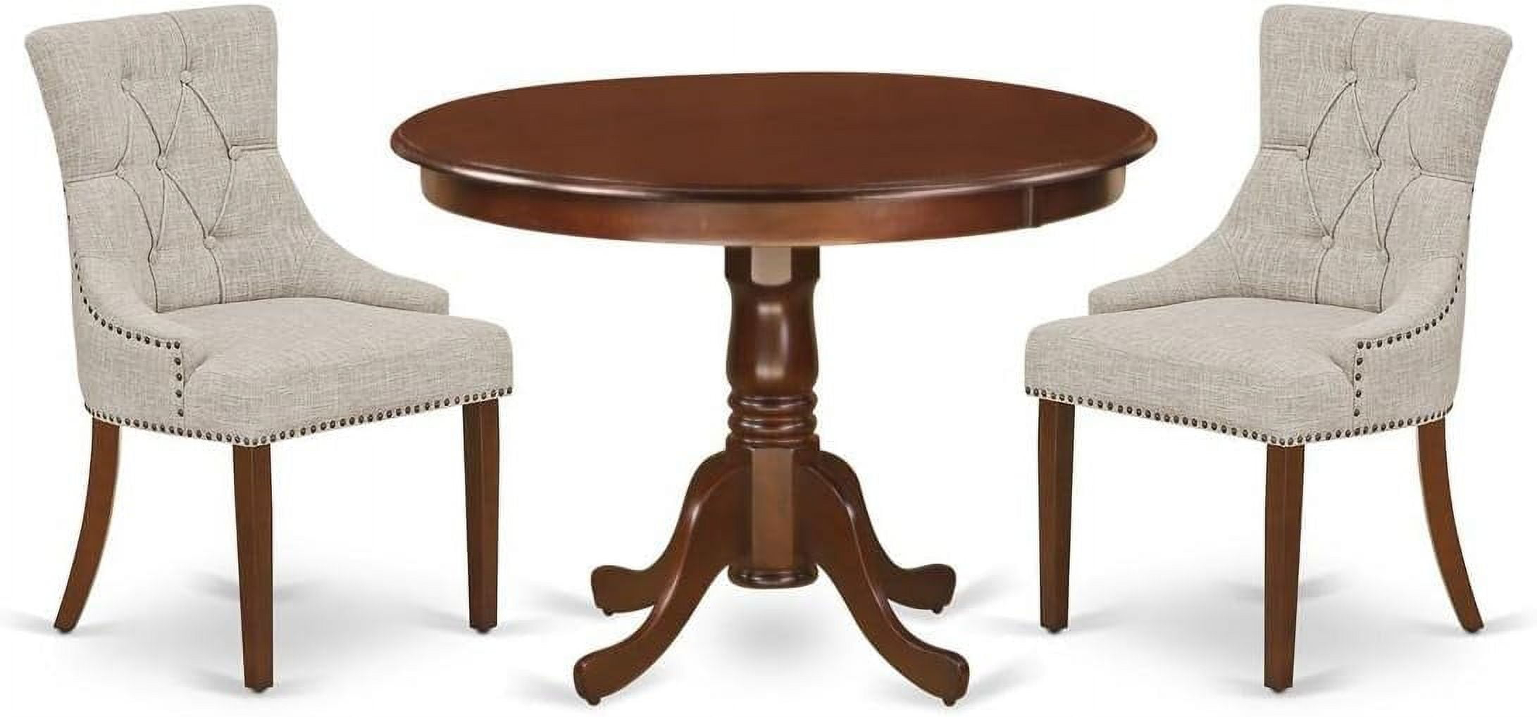 3 Piece Dinette Set For Small Spaces Contains A Round Dining Table With ... regarding