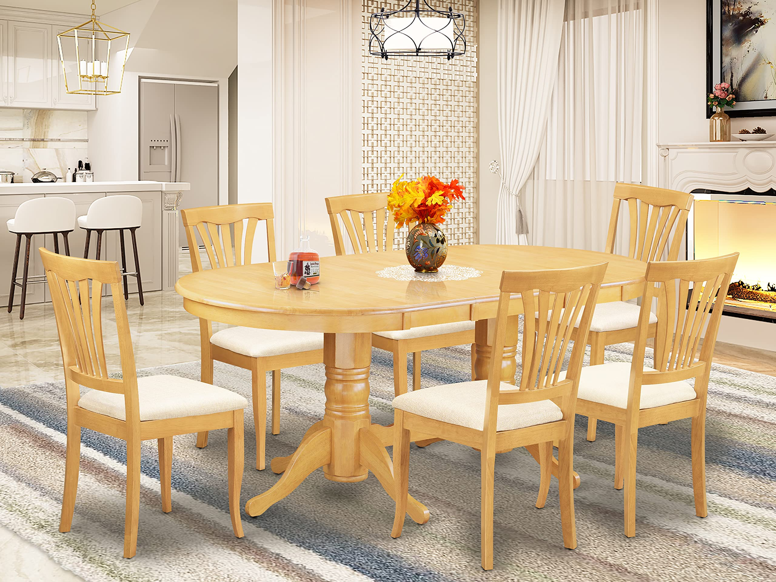 7 Piece Oak Dining Room Sets with