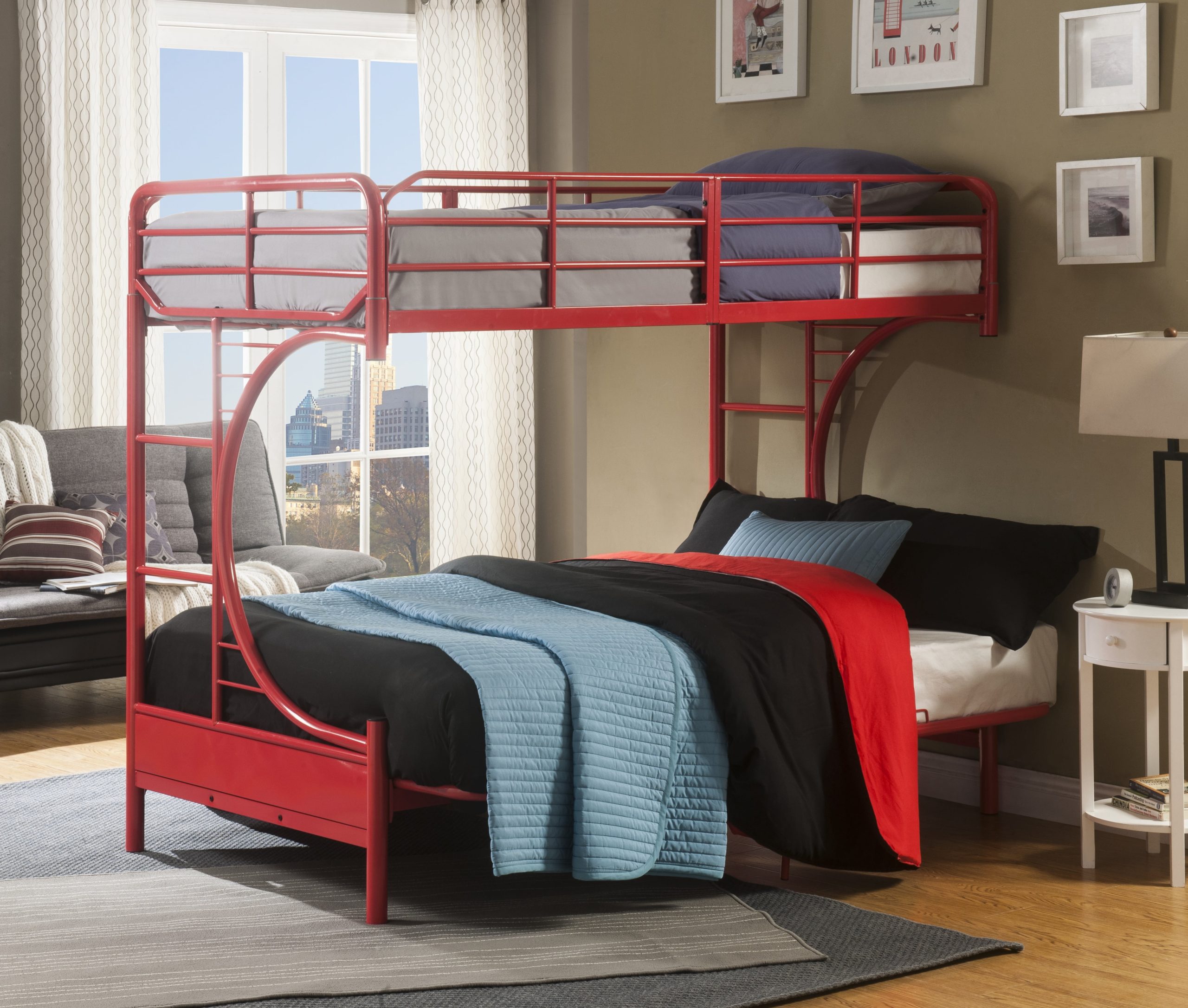 Acme Eclipse Twin/Full/Futon Bunk Bed, Black - Walmart.com pertaining to
