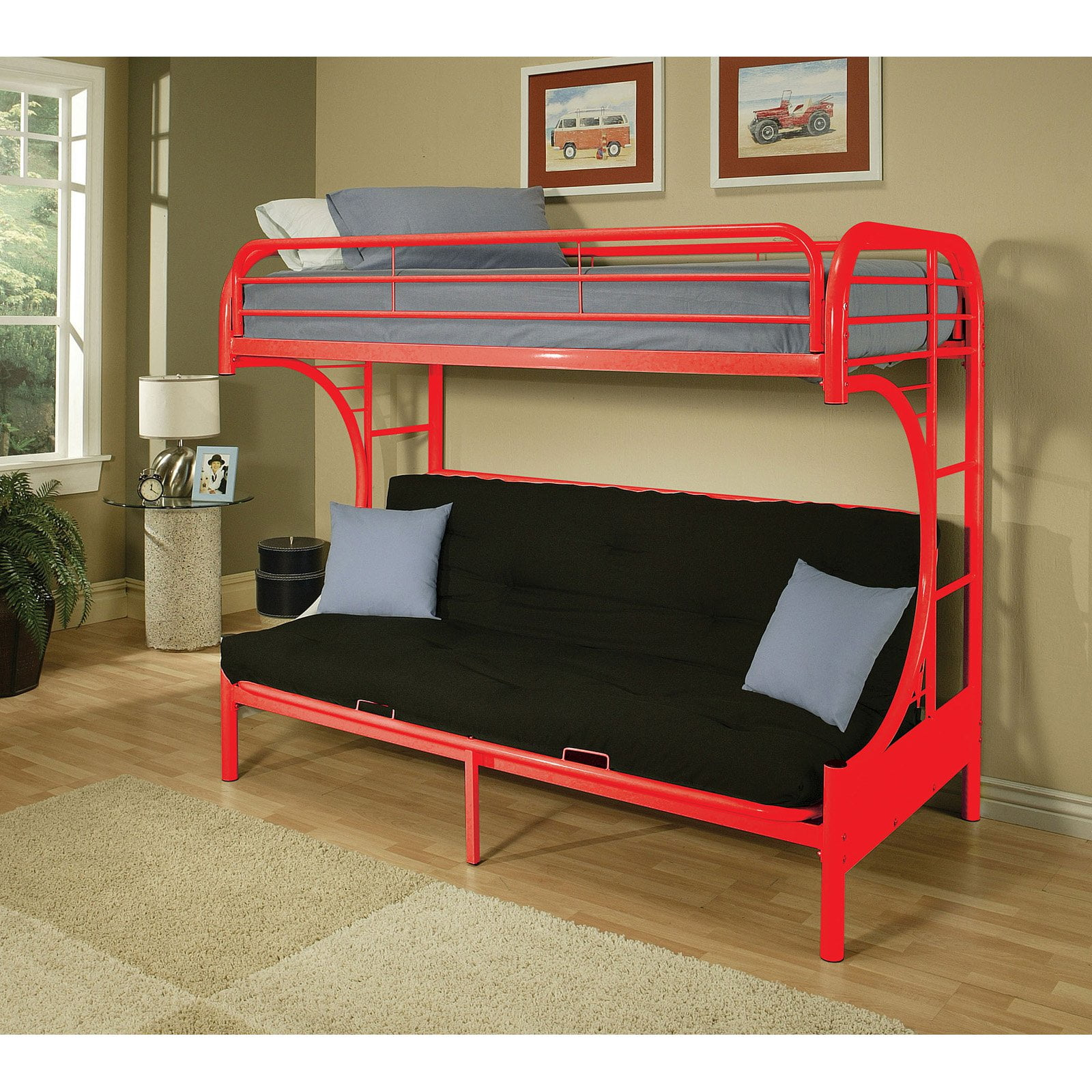 Acme Furniture Eclipse Twin Over Full Futon Bunk Bed - Walmart.com with regard to