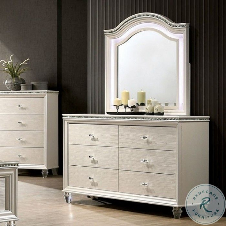 Allie Pearl White Dresser From Furniture Of America | Coleman Furniture inside Beyond Storage How a Pearl White Chest Elevates Your Space