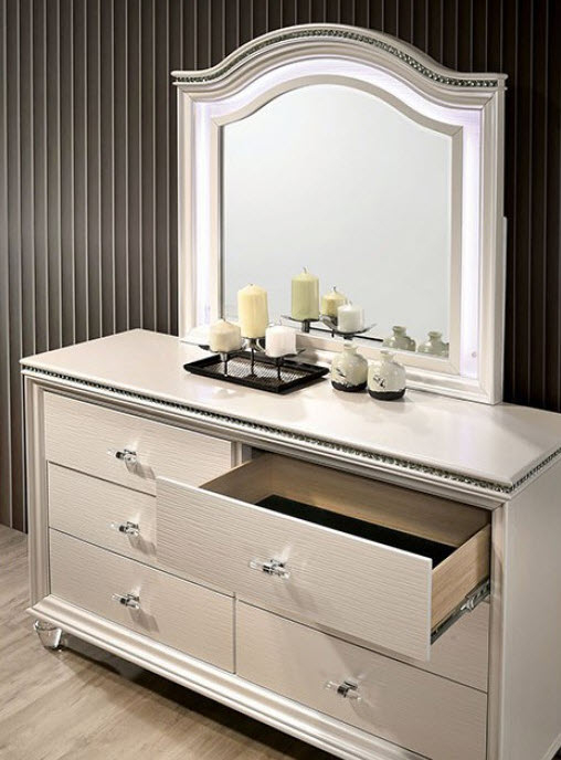 Allie Pearl White Dresser with regard to