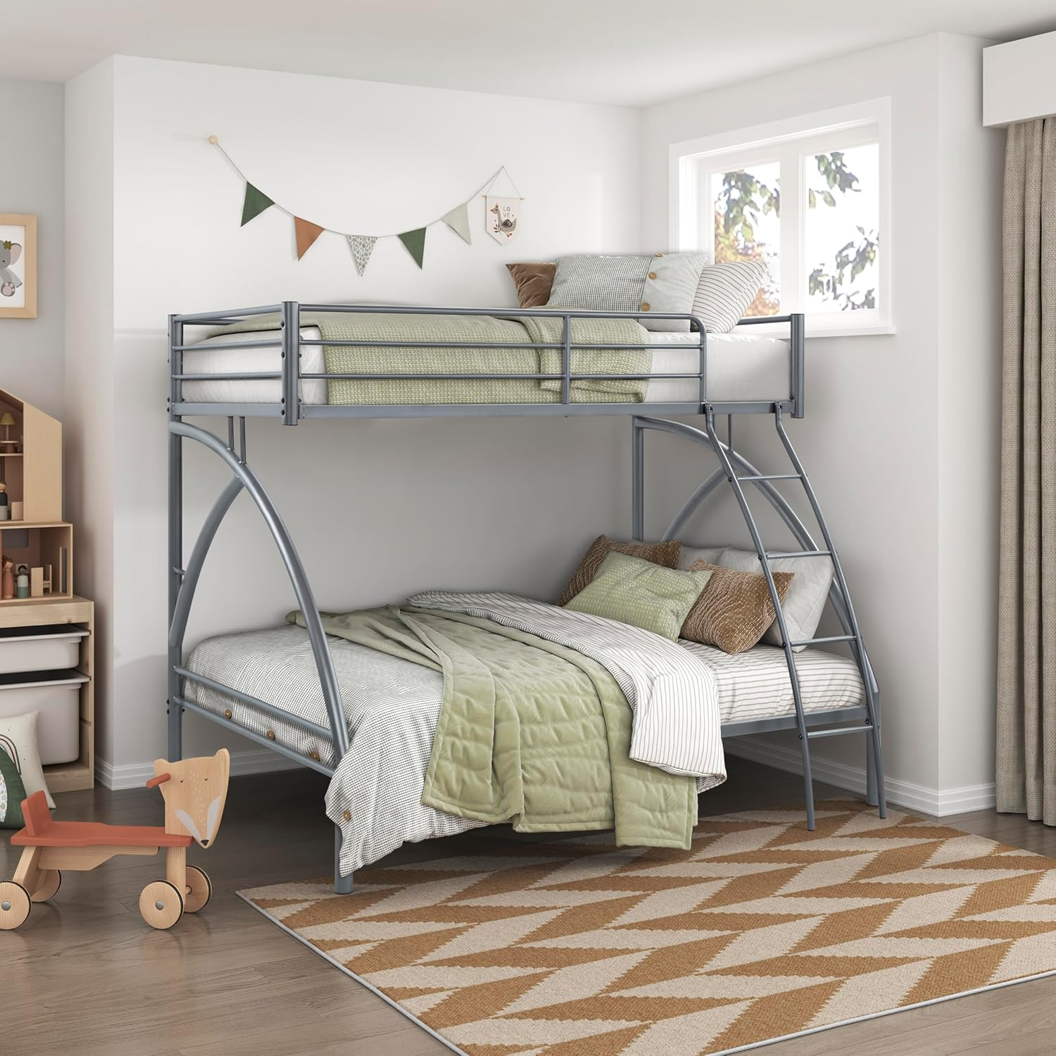 Amazon.com: Lexicon Metal Bunk Beds For Kids Bunk Bed With Storage ... intended for Space-Saving Solutions Exploring the Lexicon Orion Twin over Full Bunk Bed with Trundle