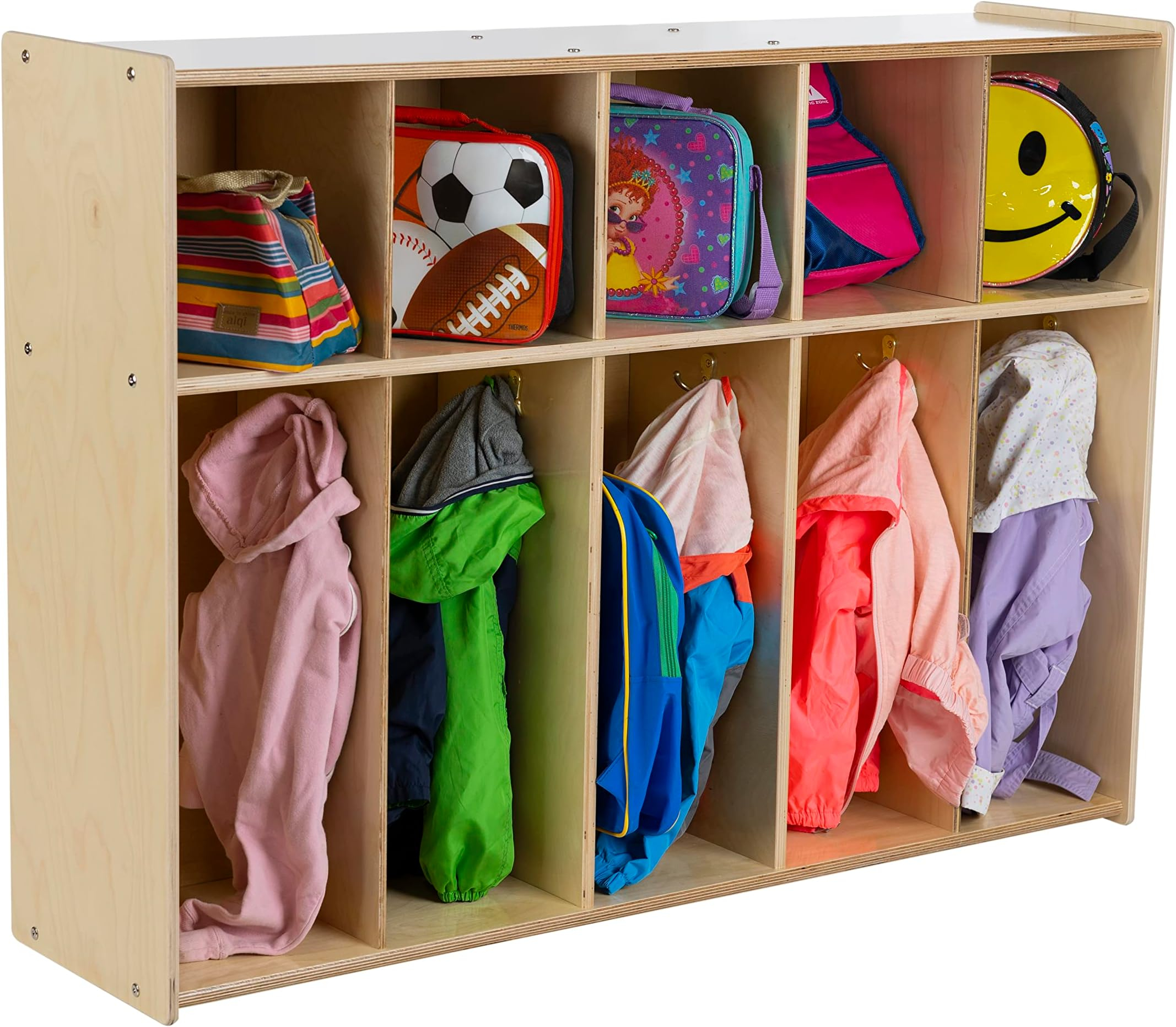 Amazon.com: Rri Goods 5-Section Coat Locker With Cubbies, Wooden ... intended for