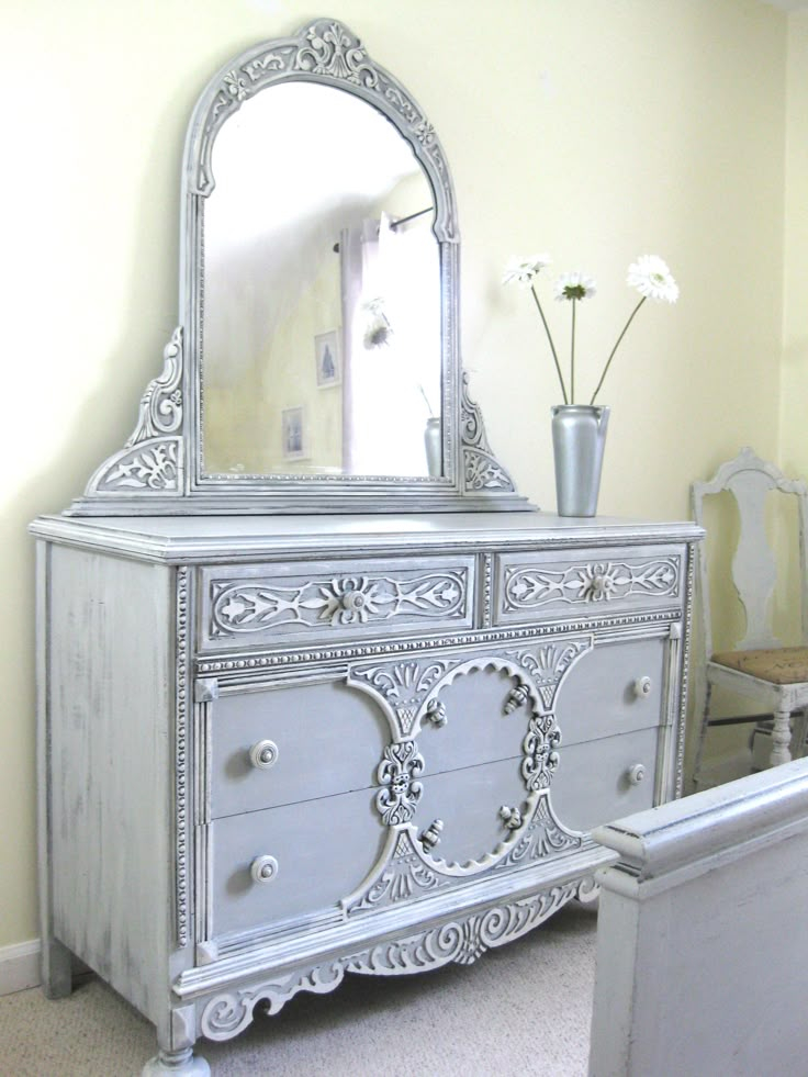 Annie Sloan Dresser And Mirror. | Shabby Chic Dresser, Painted ... for Styling Secrets Understanding the Annie Dresser and Mirror for Your Space