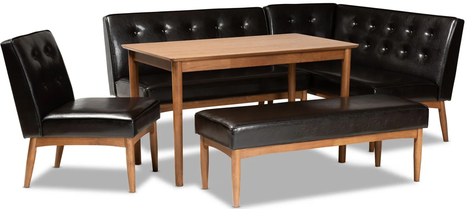 Arvid 5-Pc. Nook Dining Set In Dark Brown/Walnut Brown By Wholesale ... with