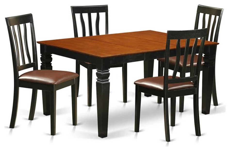Atlin Designs 5-Piece Wood Dinette Set In Black/Cherry - Transitional ... in