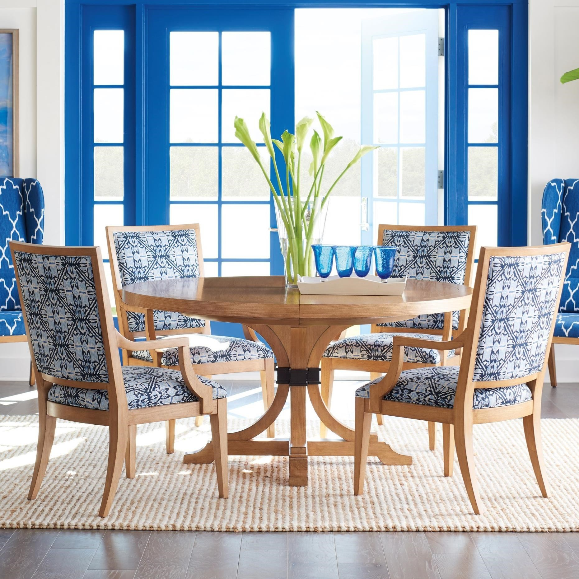 Barclay Butera Newport 920-875C+4X920-881 Five Piece Dining Set With ... inside