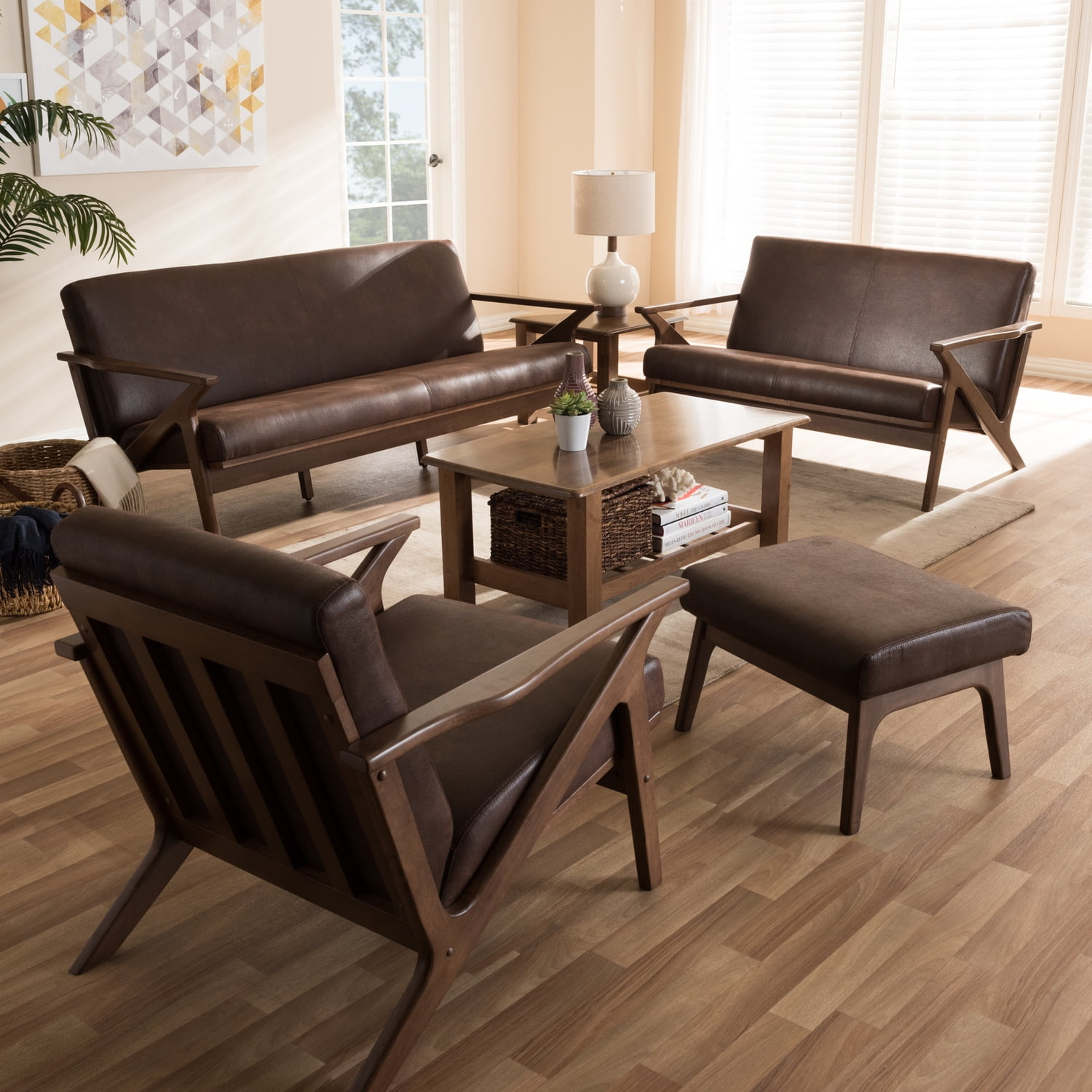 Baxton Studio Bianca Mid-Century Modern Walnut Wood Dark Brown ... within Caring for Your Dark Brown Walnut Brown Suzi Dining Set A Practical Guide