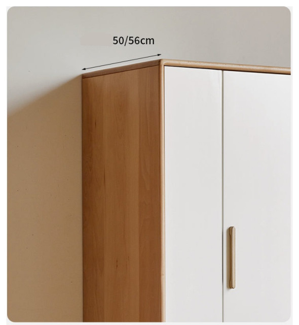 Beech Solid Wood Wardrobe Combination, Width 0.8M/Depth 0.56M Two-Door ... within