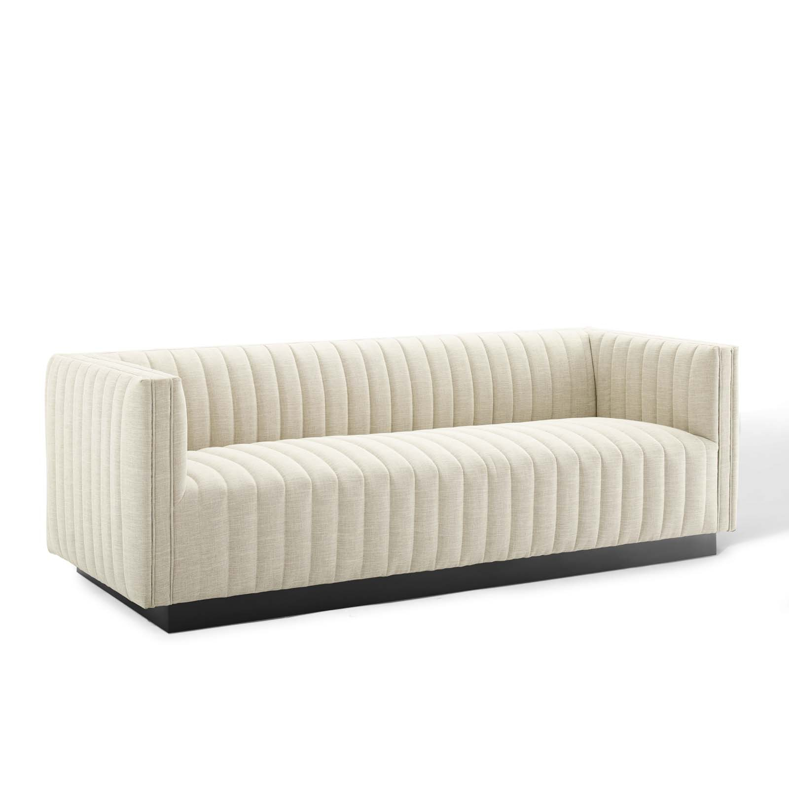 Beige Fabric Vertical Channel Tufted Sofa | Enhancing Your Habitat throughout The Psychology of Sofa Design How Channel Tufting Shapes Your Room