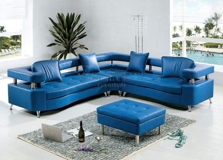 Blue Leather Sofa Sectional | Leather Sofa Decor, Blue Leather Sofa ... throughout Beyond the Sofa Exploring the Versatility of Sky Blue Leather in Home Decor