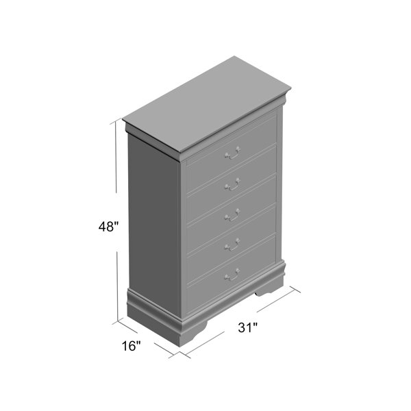 Bolt Furniture Louis Phillipe 5 Drawer Chest &Amp; Reviews | Wayfair in Beyond Storage Exploring the Features of a MOD 35"W 5-Drawer Chest