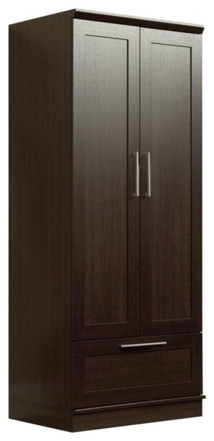 Bowery Hill Metal Wardrobe Armoire With Garment Rod In Dakota Oak ... with regard to Metal Wardrobe Construction Understanding the Bowery Hill Approach