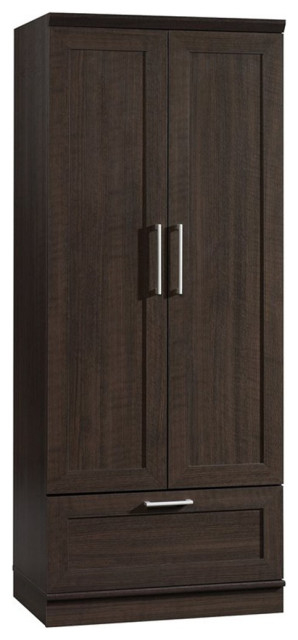 Bowery Hill Metal Wardrobe Armoire With Garment Rod In Dakota Oak ... with regard to Metal Wardrobe Construction Understanding the Bowery Hill Approach