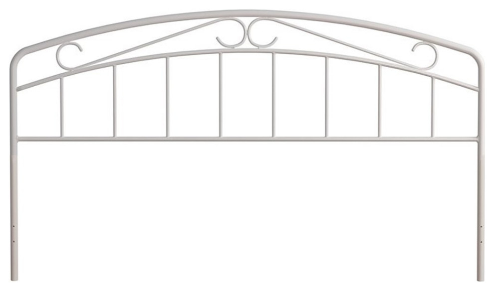 Bowery Hill Traditional Metal King Headboard With Arched Scroll In ... inside