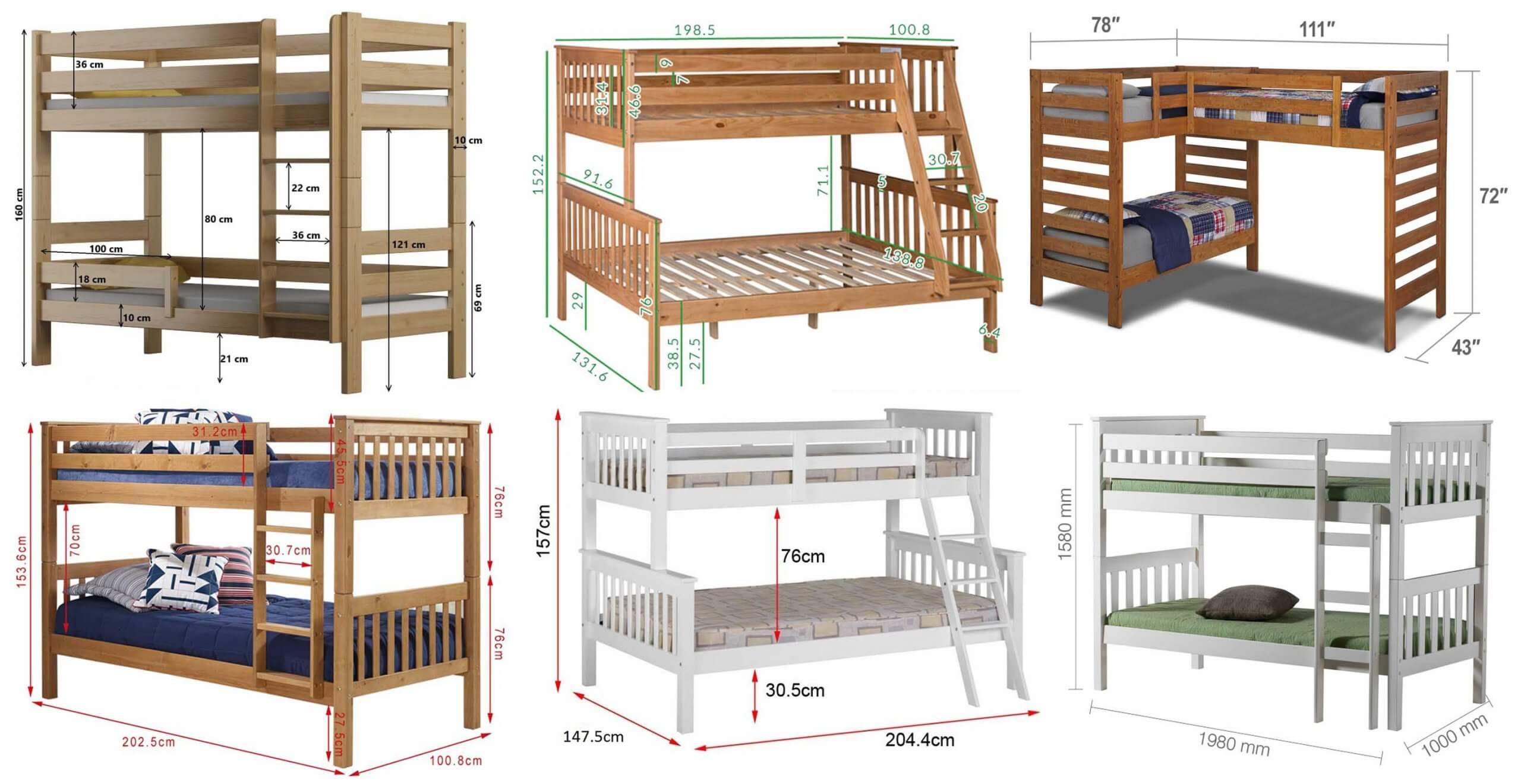 Bunk Bed Sizes Chart intended for