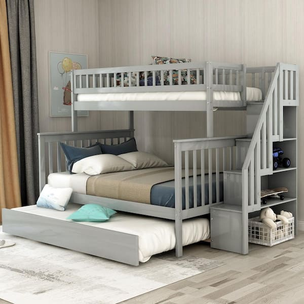 Bunk Bed With Stairs Plans in Building a Better Bedroom The Benefits of Twin Over Full Staircase Bunk Beds