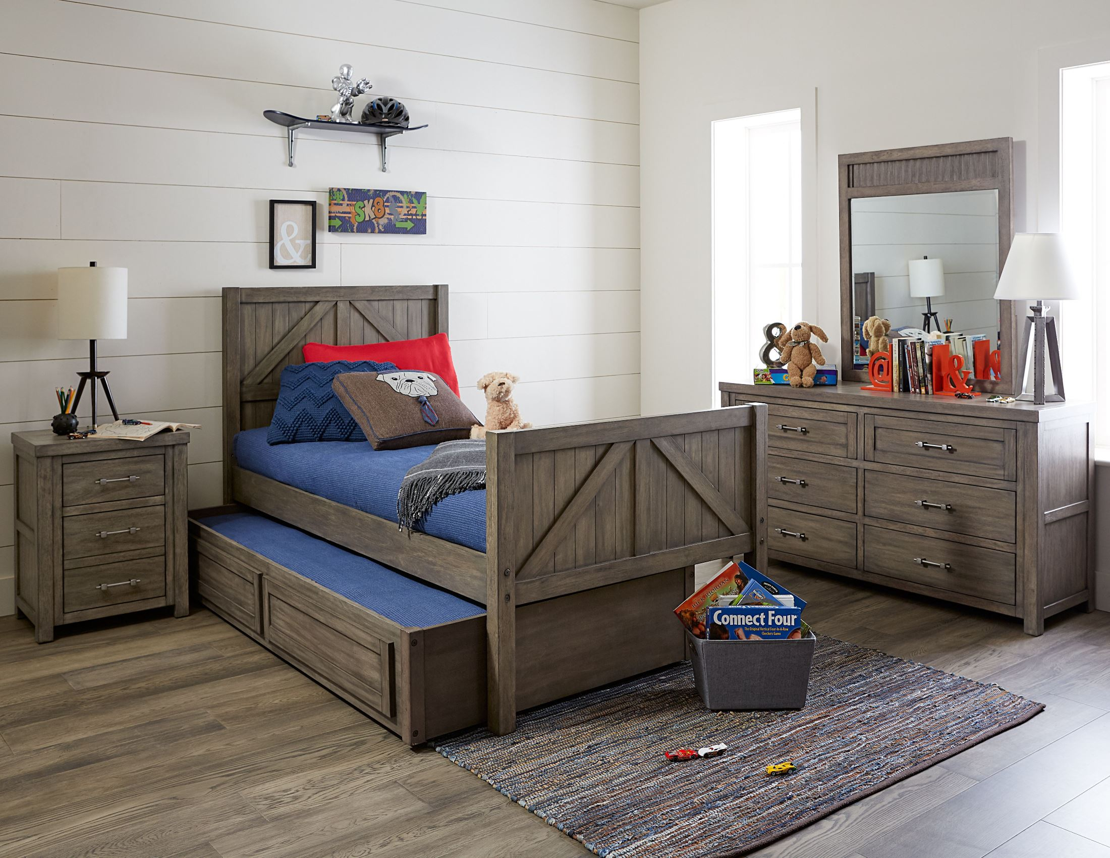Bunkhouse Aged Barnwood Twin Mid Loft Bed By Legacy Classic Kids ... throughout