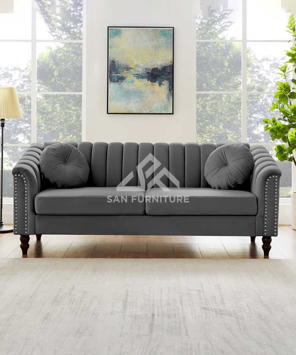 Channel Tufted Upholstered Sofa Sanfurniture.ae regarding The Psychology of Sofa Design How Channel Tufting Shapes Your Room