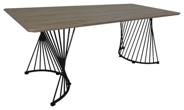 Coaster Altus Wood Dining Table With Swirl Base In Natural Oak And ... pertaining to