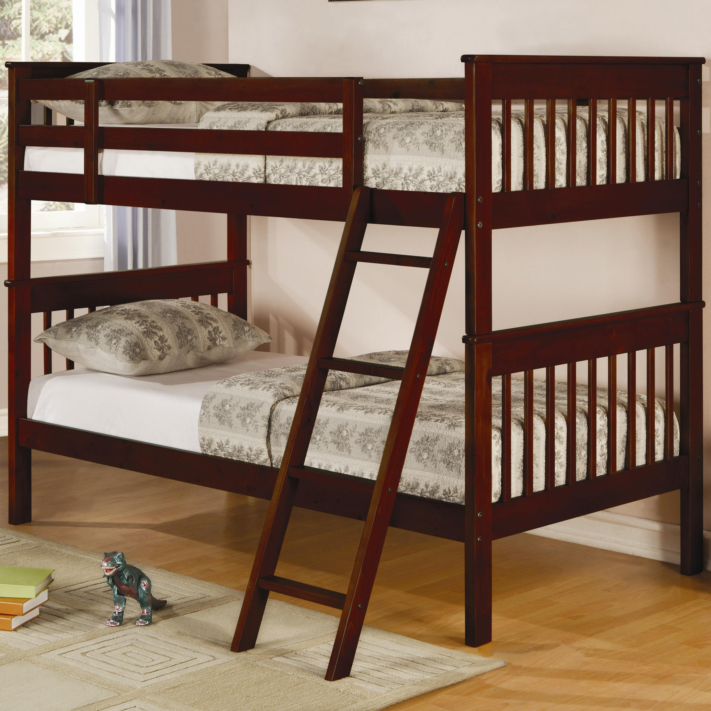 Coaster Parker Twin Slat Bunk Bed | Value City Furniture | Bunk Beds with