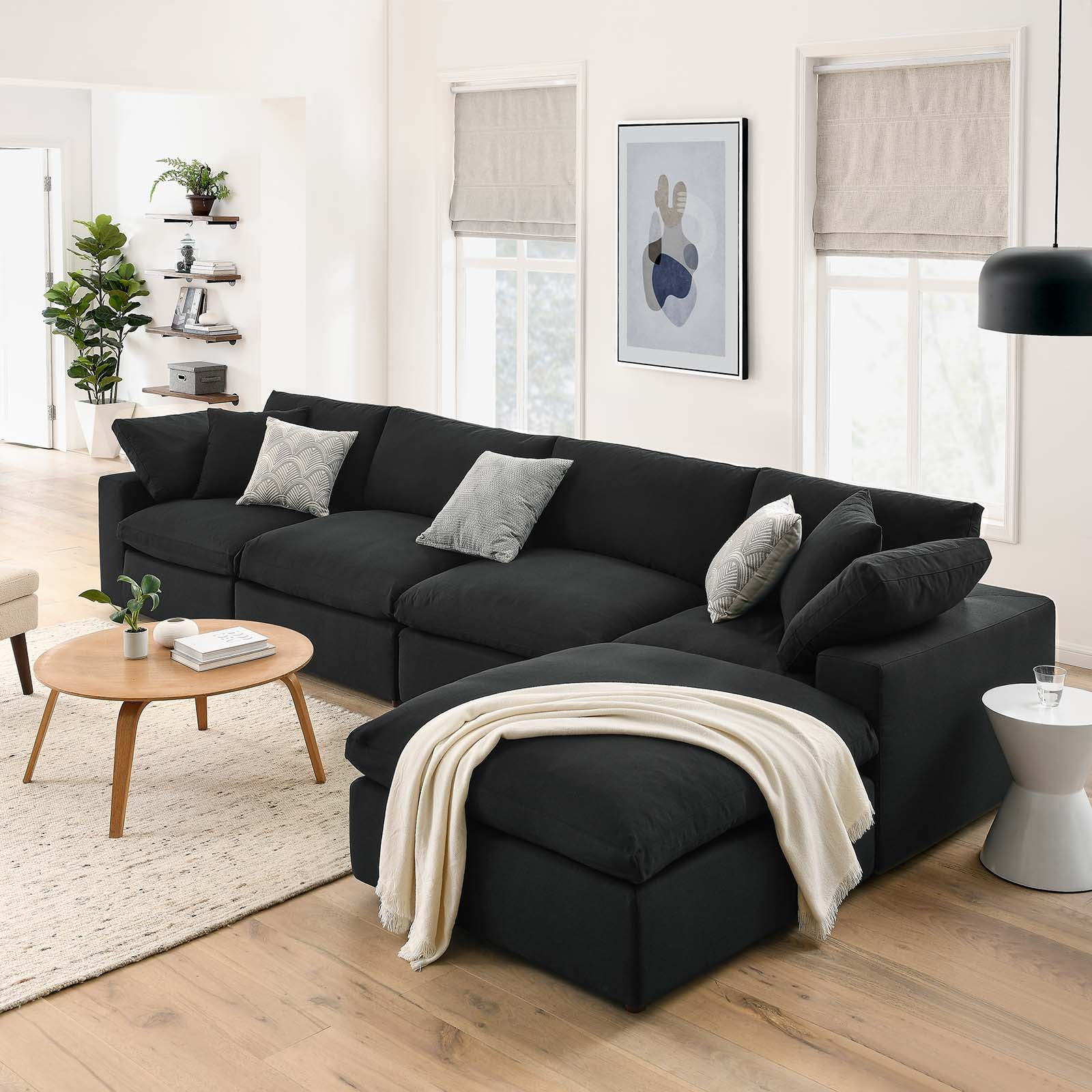 Commix Cloud Modular Black Sectional Sofa - Kfrooms | Sale inside