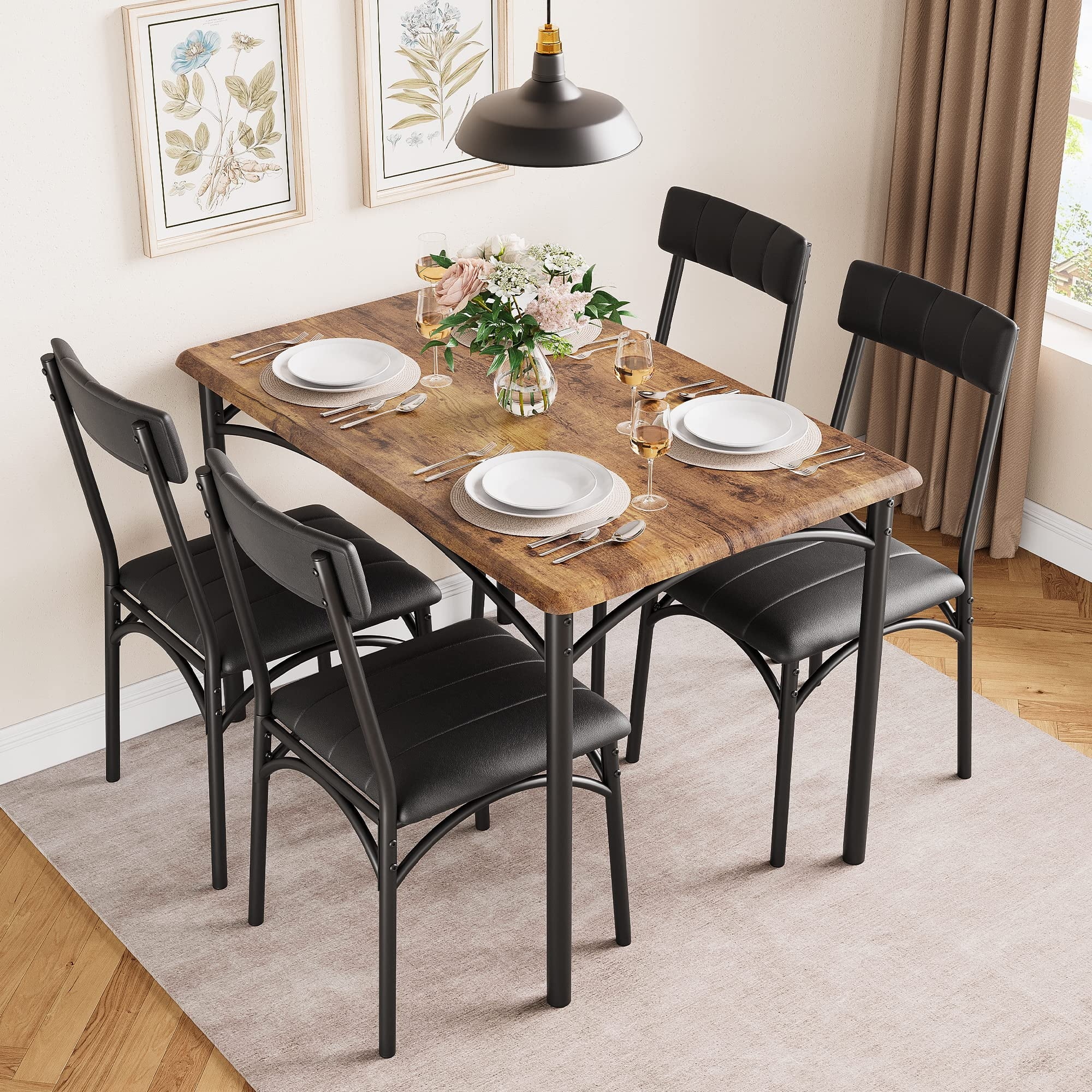 Danolapsi Kitchen Dining Room Table And Chairs,5-Piece Dinette Sets For ... with regard to The Evolution of 5-Piece Dining Sets A Historical Perspective