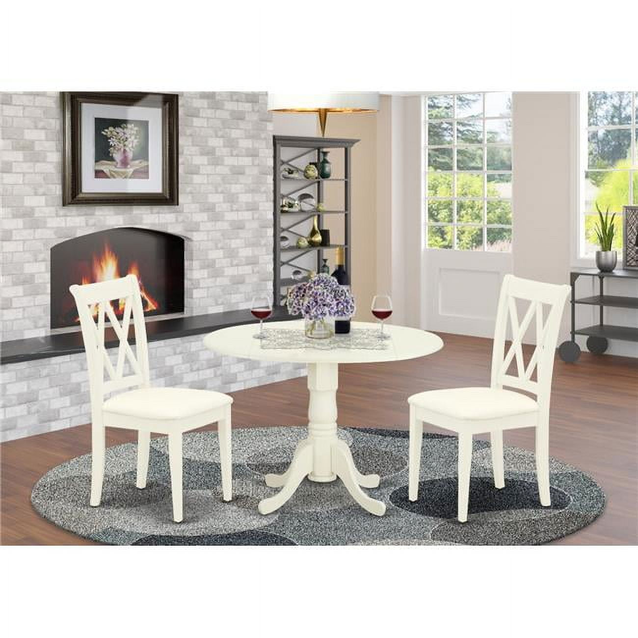 Dlcl3-Whi-C 3 Piece Dinette Set Includes A Rounded Kitchen Table With ... within The Ultimate Guide to Measuring and Sizing Your 3-Piece Dinette