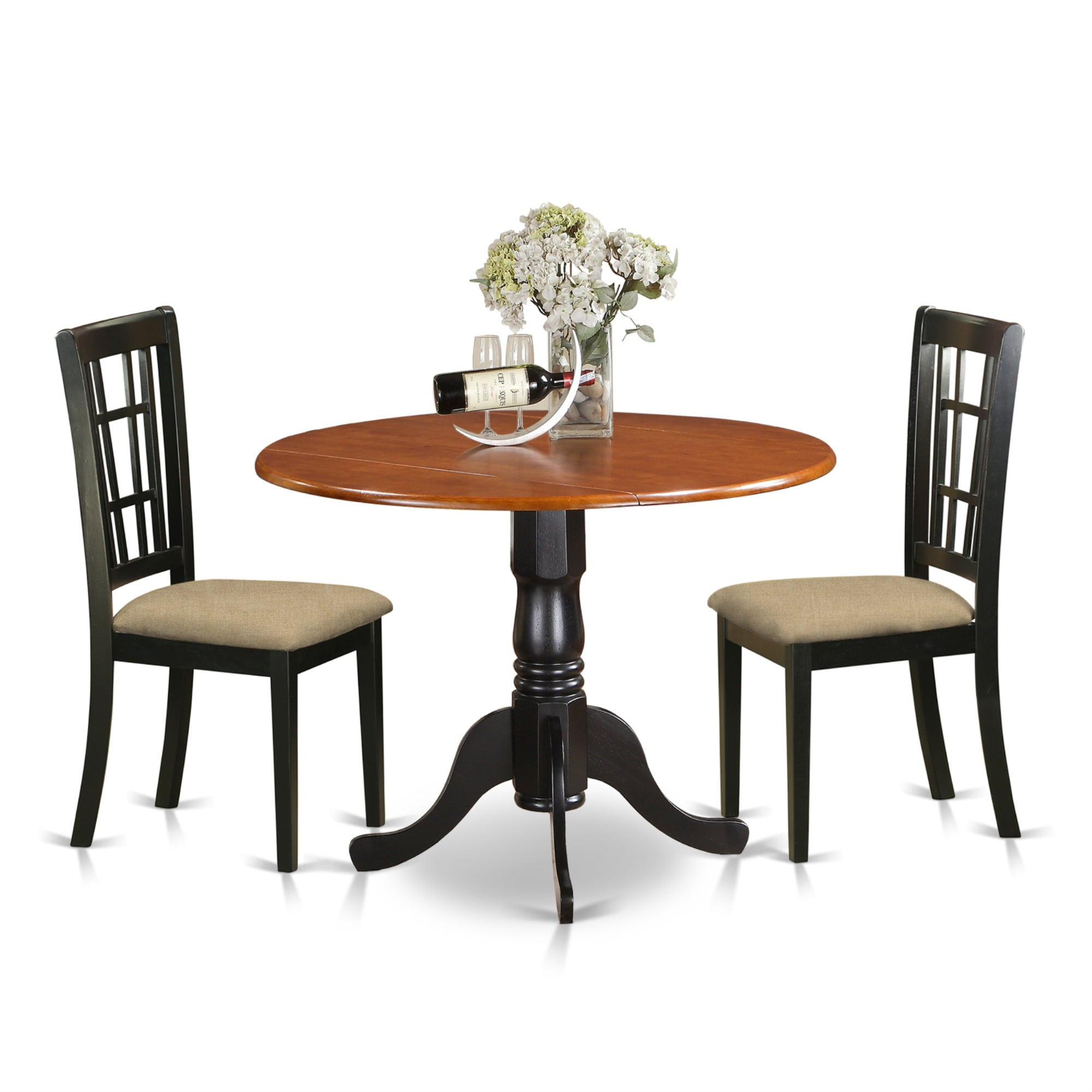 Dlni3-Bch-C 3 Pc Kitchen Table Set-Dining Table And 2 Wood Kitchen ... within Beyond the Box What Makes the Dlpf3-Bch-C Kitchen Set Stand Out