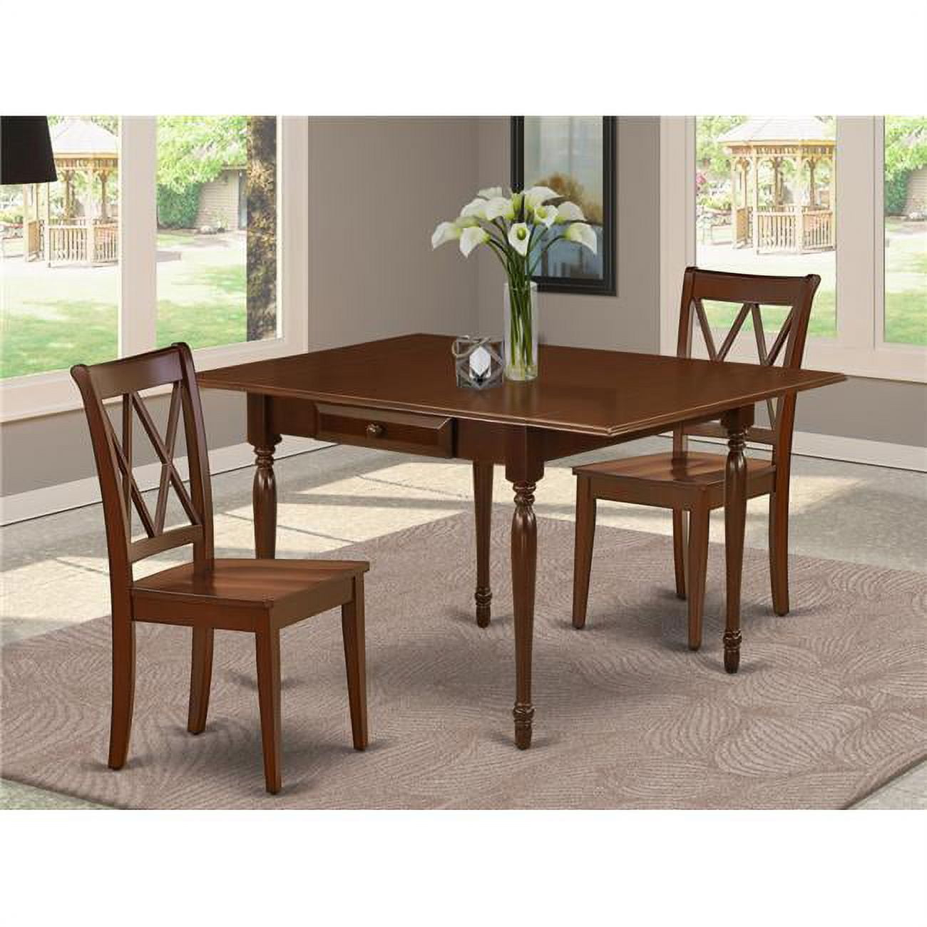 East West Furniture Mzcl3-Mah-W 3 Piece Dinette Sets For Small Spaces ... in The Ultimate Guide to Measuring and Sizing Your 3-Piece Dinette