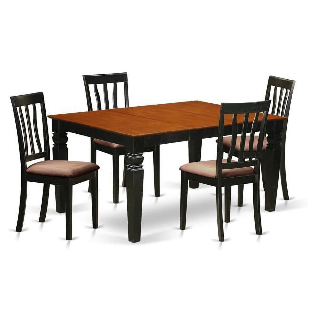 East West Furniture Wean5-Bch-C Kitchen Set With 1 Weston Dining Room ... with regard to