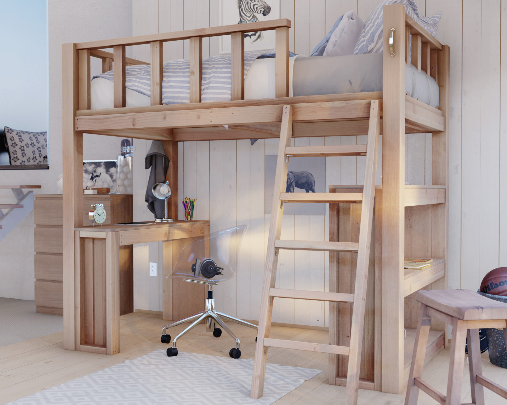 Elevated Bed inside The Ultimate Guide to Choosing the Right Gewnee Wood Full Size Loft Bed with Built-in Wardrobe for Your Needs