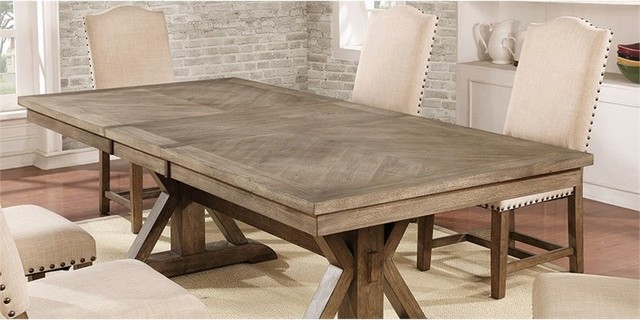 Furniture Of America Kora Rustic Wood Extendable Dining Table In Rustic ... intended for Finding the Perfect Fit A Guide to Rustic Brown Dining Tables