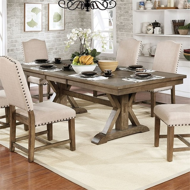 Furniture Of America Kora Rustic Wood Extendable Dining Table In Rustic ... within Finding the Perfect Fit A Guide to Rustic Brown Dining Tables