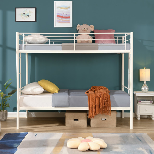 Gewnee Twin Over Twin Metal Bunk Bed - Contemporary - Loft Beds - By ... intended for