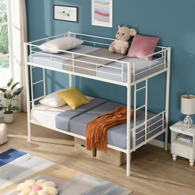 Gewnee Twin Over Twin Metal Bunk Bed - Contemporary - Loft Beds - By ... throughout The Ultimate Guide to Gewnee Twin Over Twin Metal Bunk Bed Accessories