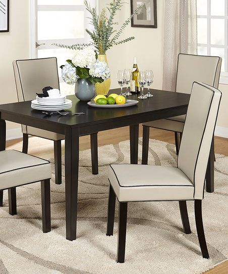Gray Giana Parsons Five-Piece Dining Set | Dinette Furniture, Dining ... inside
