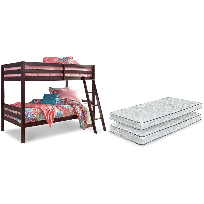 Halanton Twin Over Twin Bunk Bed With Mattresses B328B5 By Signature ... regarding Choosing the Right Mattress for Your Gewnee Twin over Twin Bunk Bed
