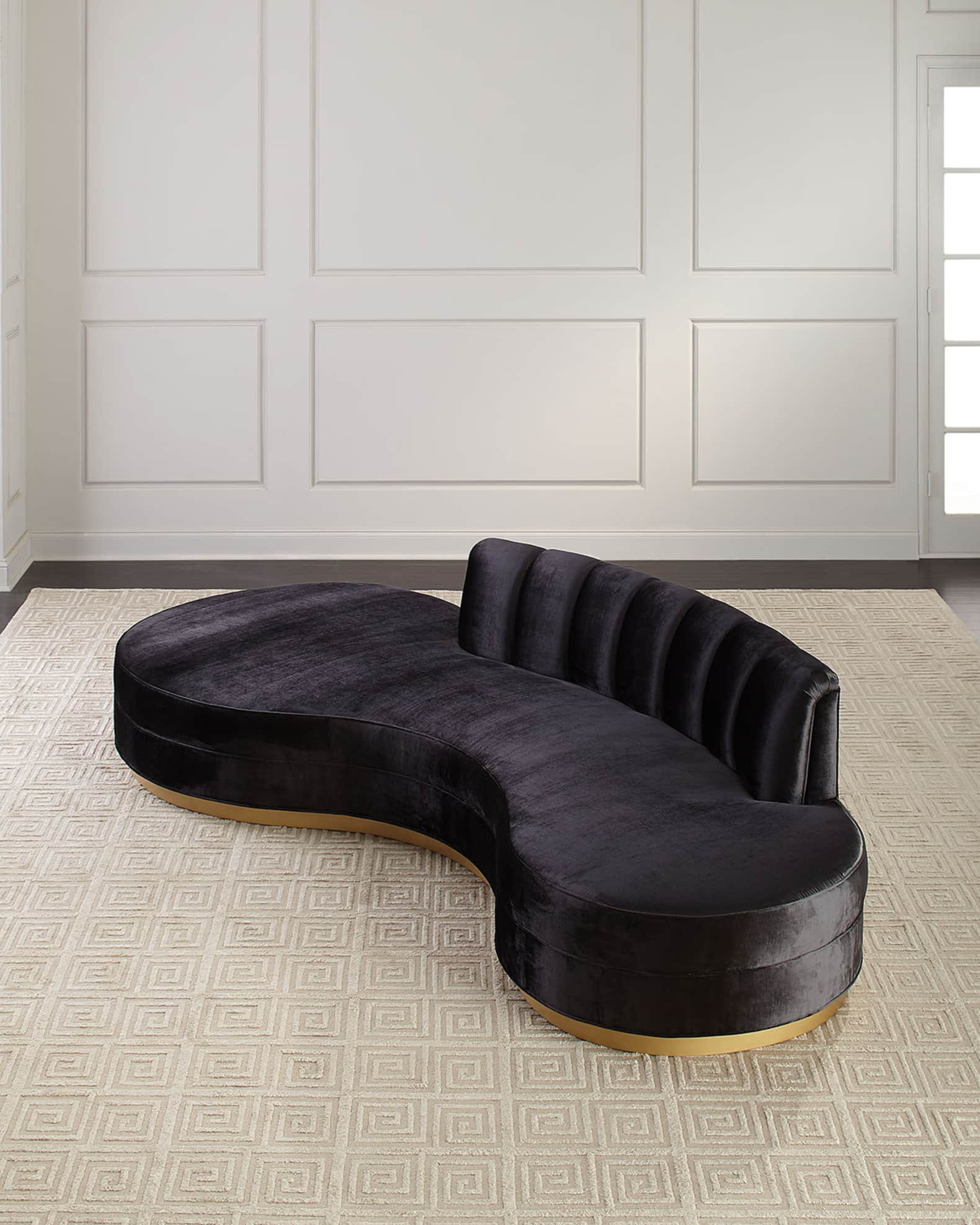 Haute House Layla Channel Tufted Curved Sofa 121" | Horchow in